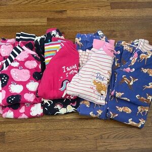 Hatley girls organic cotton long sleeve pajama lot of 4 pairs
